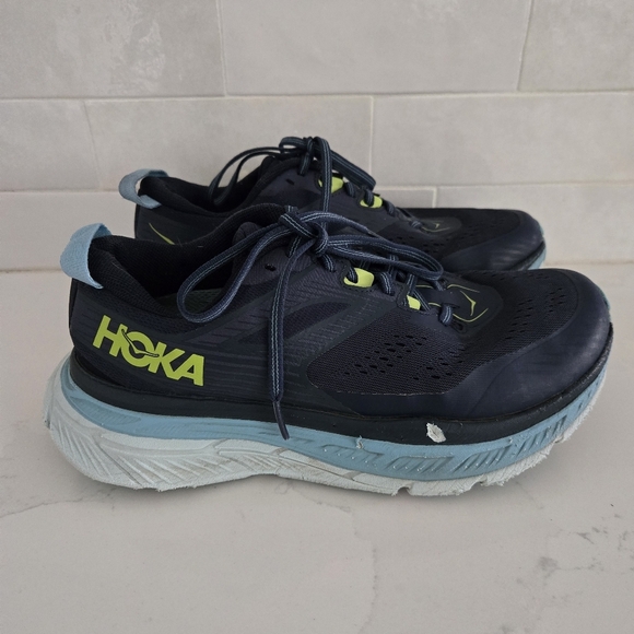 Hoka Shoes - Hoka Stinson ATR 6 Athletic Running Shoe Sneaker Navy Blue White Womens Size 7.5